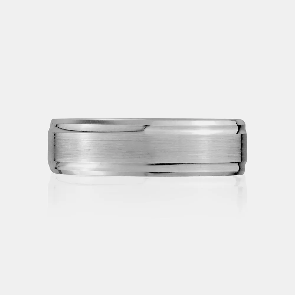 10K High Polished Rounded Beveled Edge Wedding Band