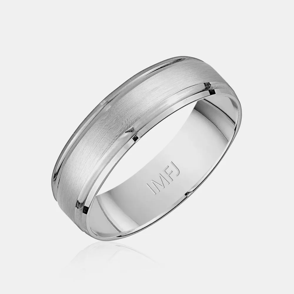 10K High Polished Rounded Beveled Edge Wedding Band