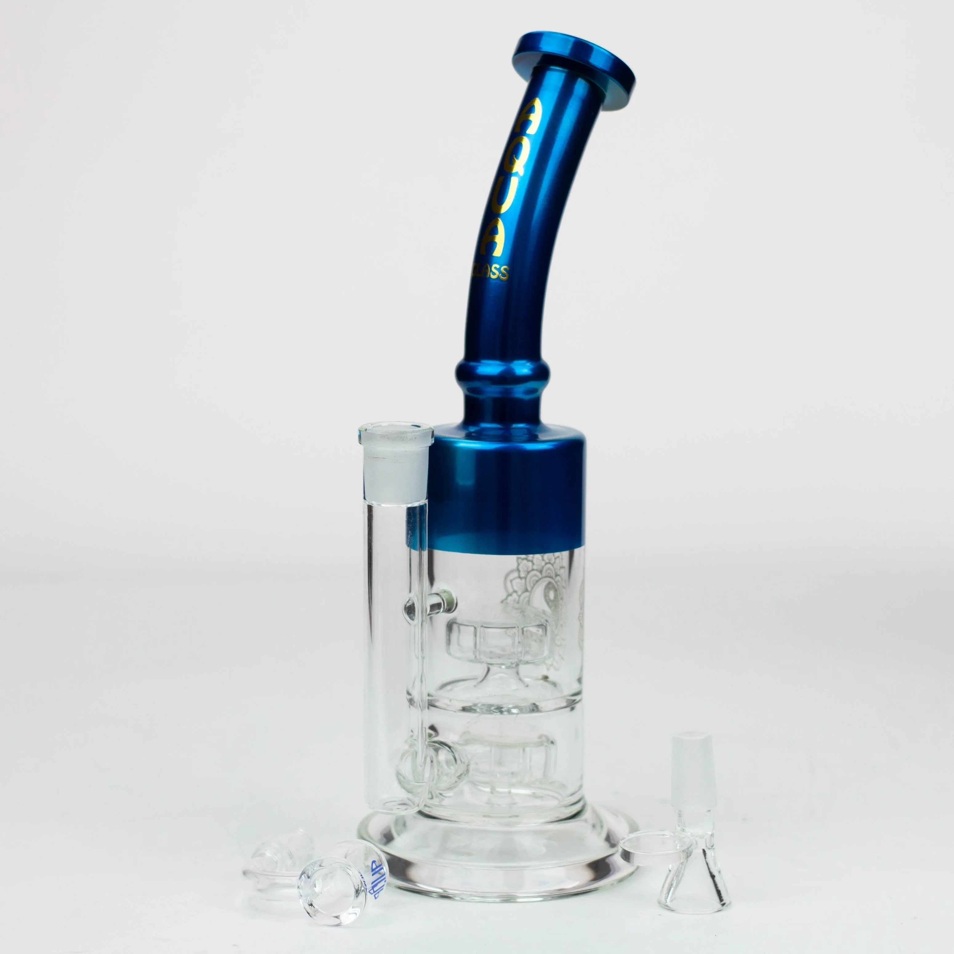 12" AQUA 2-in-1 Dual Barrel Diffuser Glass Bong