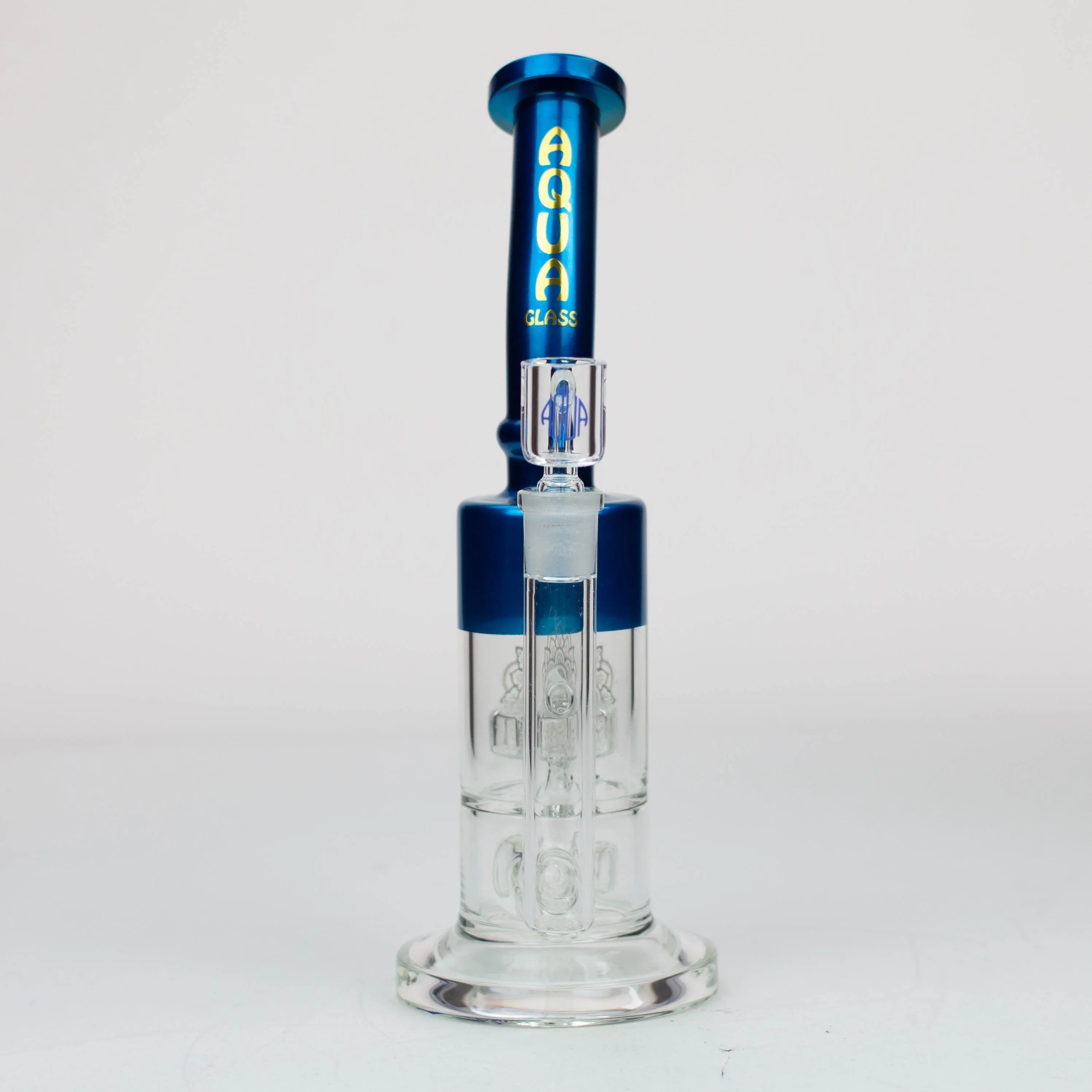 12" AQUA 2-in-1 Dual Barrel Diffuser Glass Bong