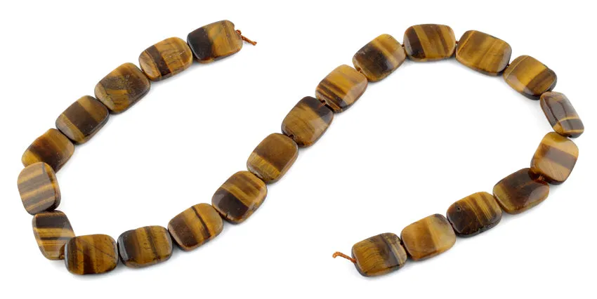 12x16MM Tiger Eye Puffy Rectangular Gemstone Beads