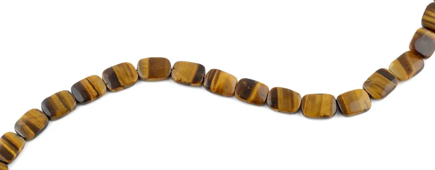 12x16MM Tiger Eye Puffy Rectangular Gemstone Beads