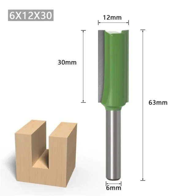 1/4 Inch 6mm Shank Straight Bit Milling Cutter Single Double Flute Wood Cutters Tungsten Carbide Router Bit Woodworking Tool Set