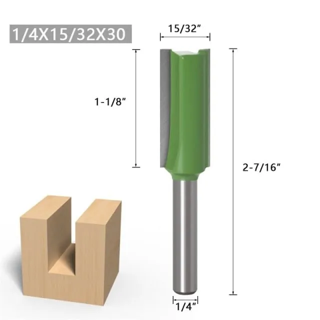 1/4 Inch 6mm Shank Straight Bit Milling Cutter Single Double Flute Wood Cutters Tungsten Carbide Router Bit Woodworking Tool Set