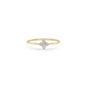 14k Prong Diamond Quad Ring