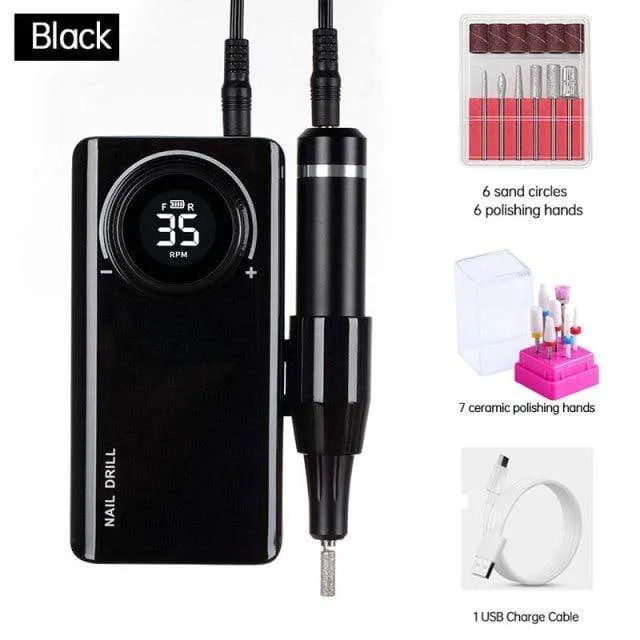 35000 RPM Rechargeable Portable Nail Drill machine Electric Nail File Manicure drill Set profession Nail Tools for Nail Salon