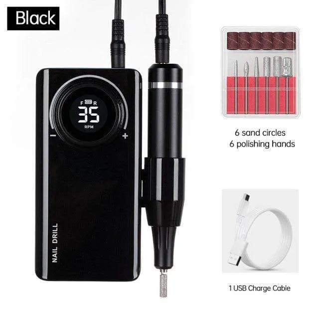 35000 RPM Rechargeable Portable Nail Drill machine Electric Nail File Manicure drill Set profession Nail Tools for Nail Salon