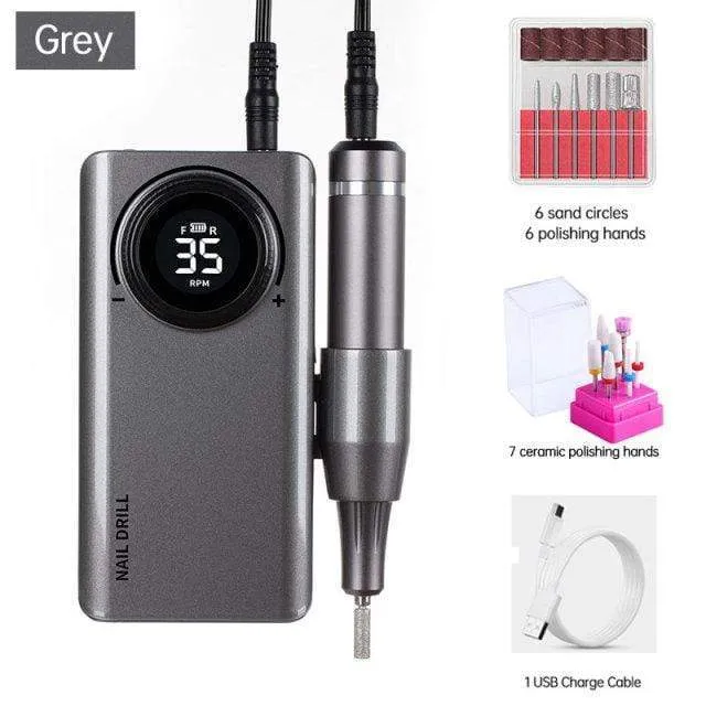 35000 RPM Rechargeable Portable Nail Drill machine Electric Nail File Manicure drill Set profession Nail Tools for Nail Salon