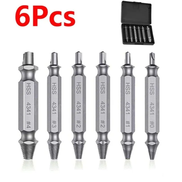 4/5/6 PCS Damaged Screw Extractor Drill Bit Set Stripped Broken Screw Bolt Remover Extractor Easily Take Out Demolition Tools