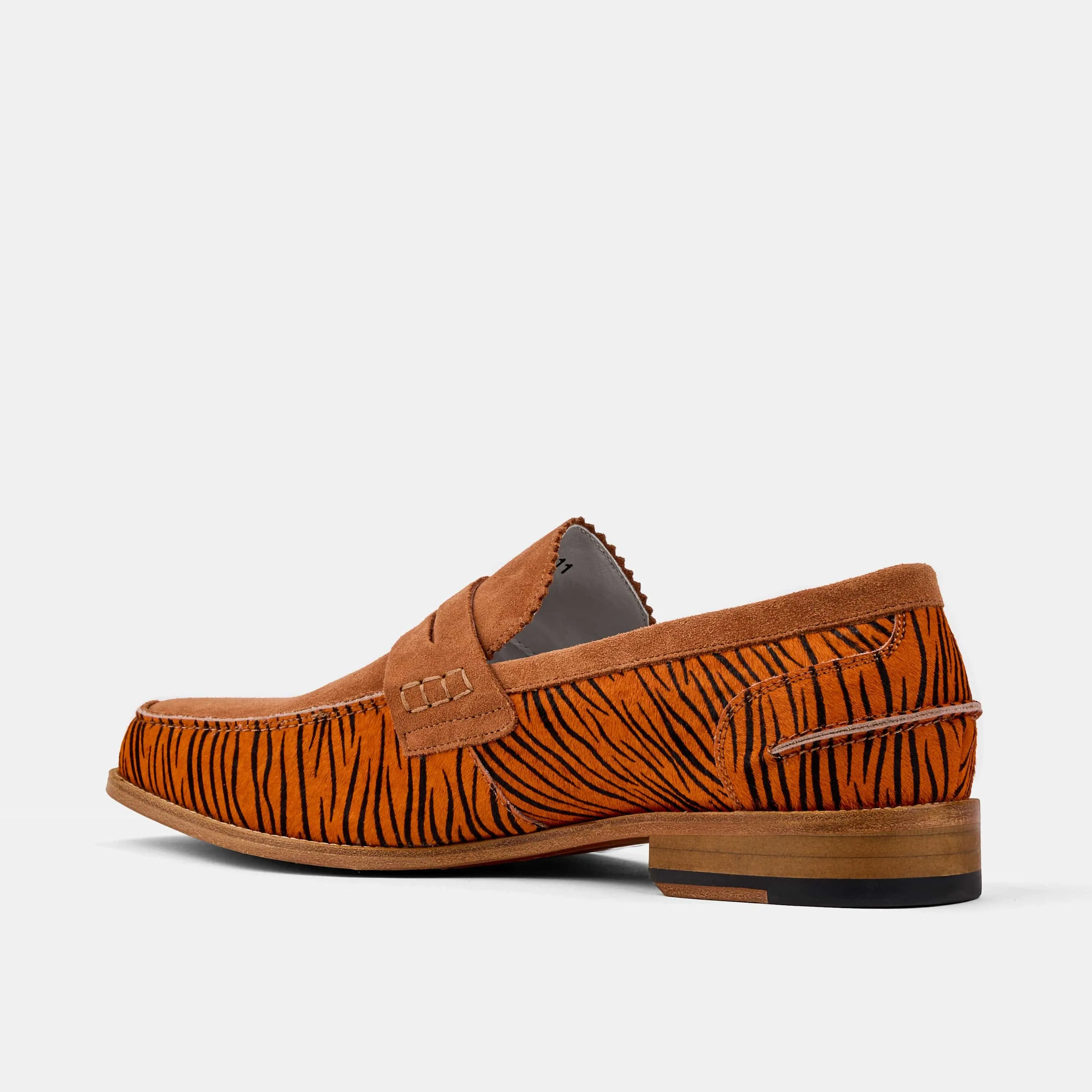 Abe Tiger Suede Penny Loafers