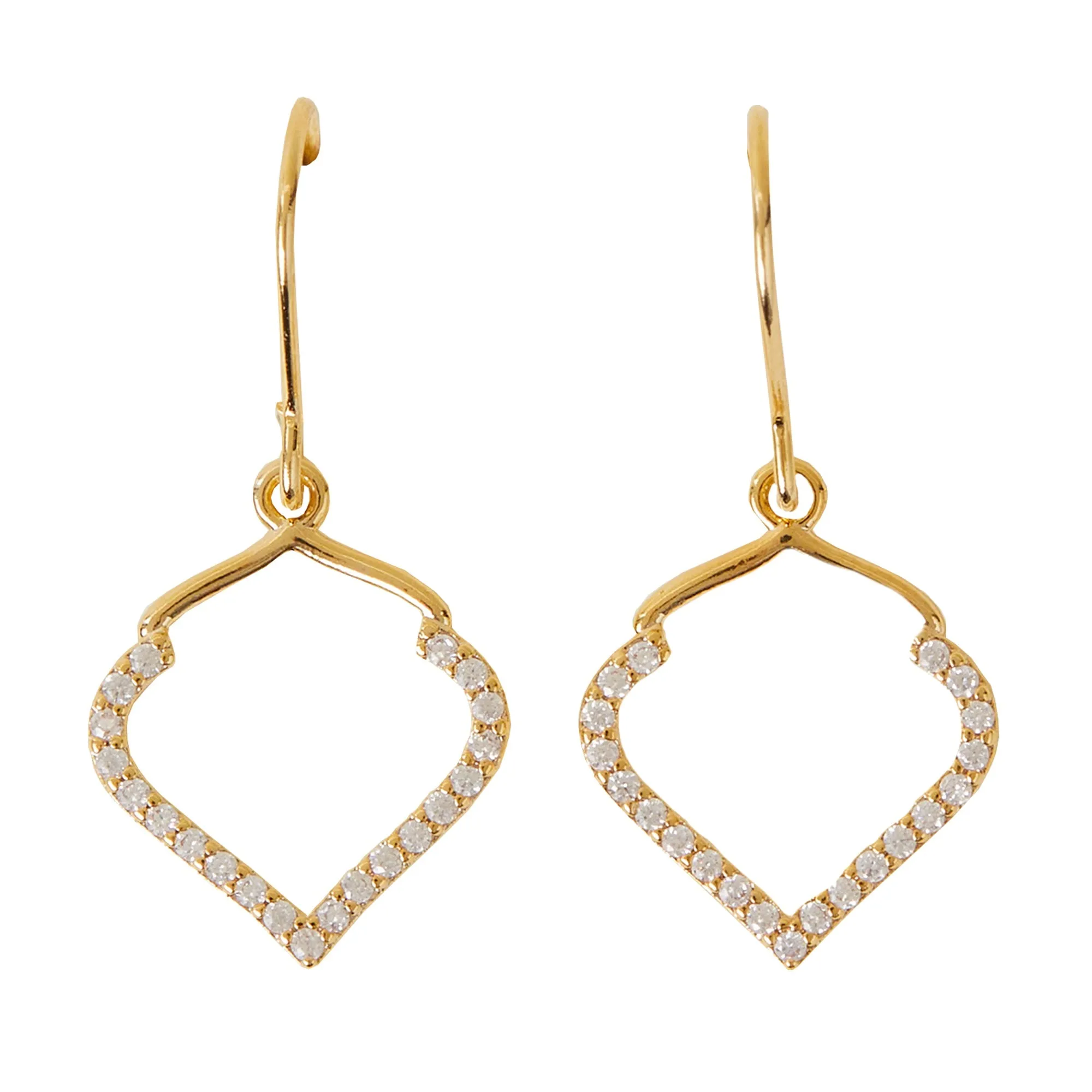 Accessorize London Women's Z Real Gold-Plated Cubic Zirconia Mosaic Drop Earrings