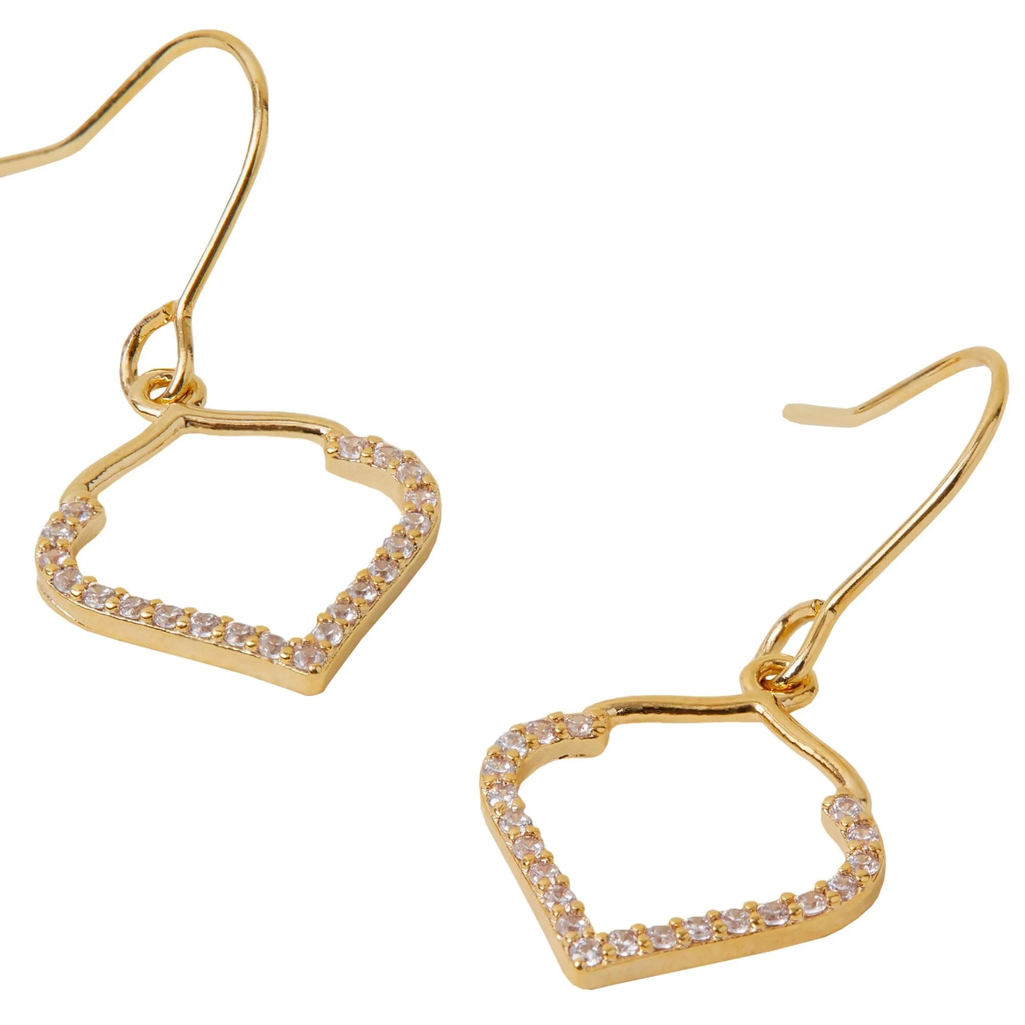 Accessorize London Women's Z Real Gold-Plated Cubic Zirconia Mosaic Drop Earrings