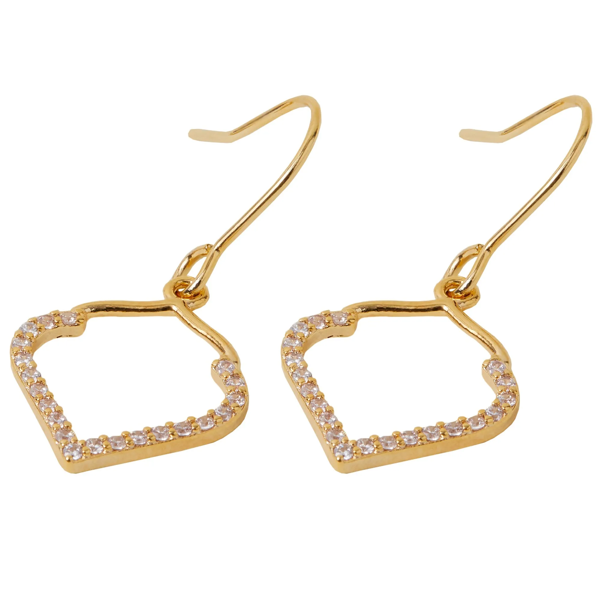 Accessorize London Women's Z Real Gold-Plated Cubic Zirconia Mosaic Drop Earrings