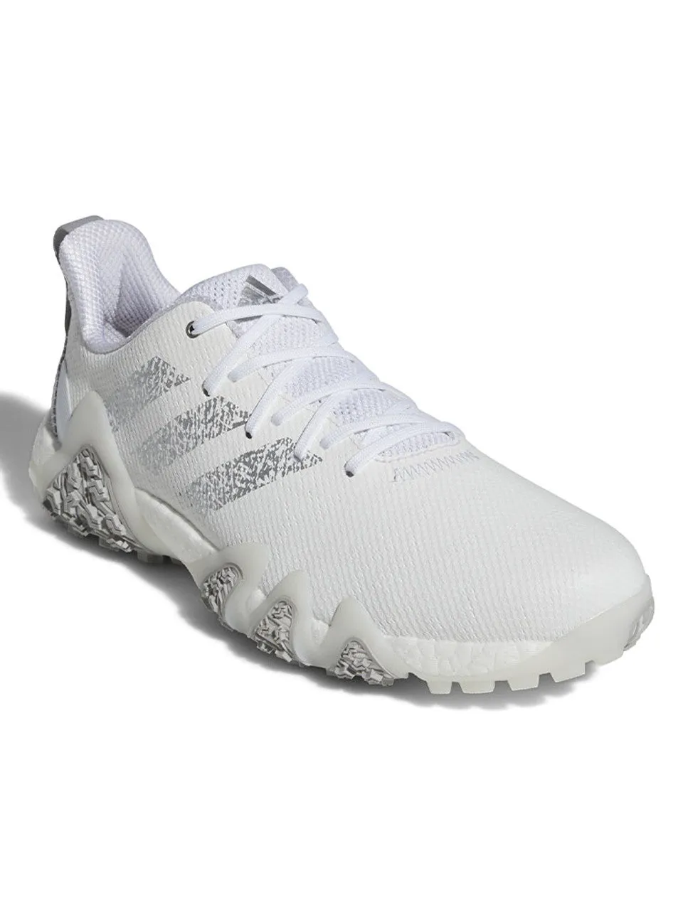 Adidas Code Chaos 22 Lace Golf Shoes -Cloud White / Silver Metallic / Grey Two