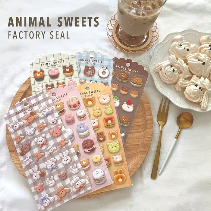 Animal Meringue Cookie Puffy Sticker