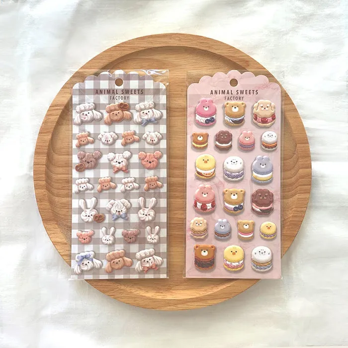 Animal Meringue Cookie Puffy Sticker