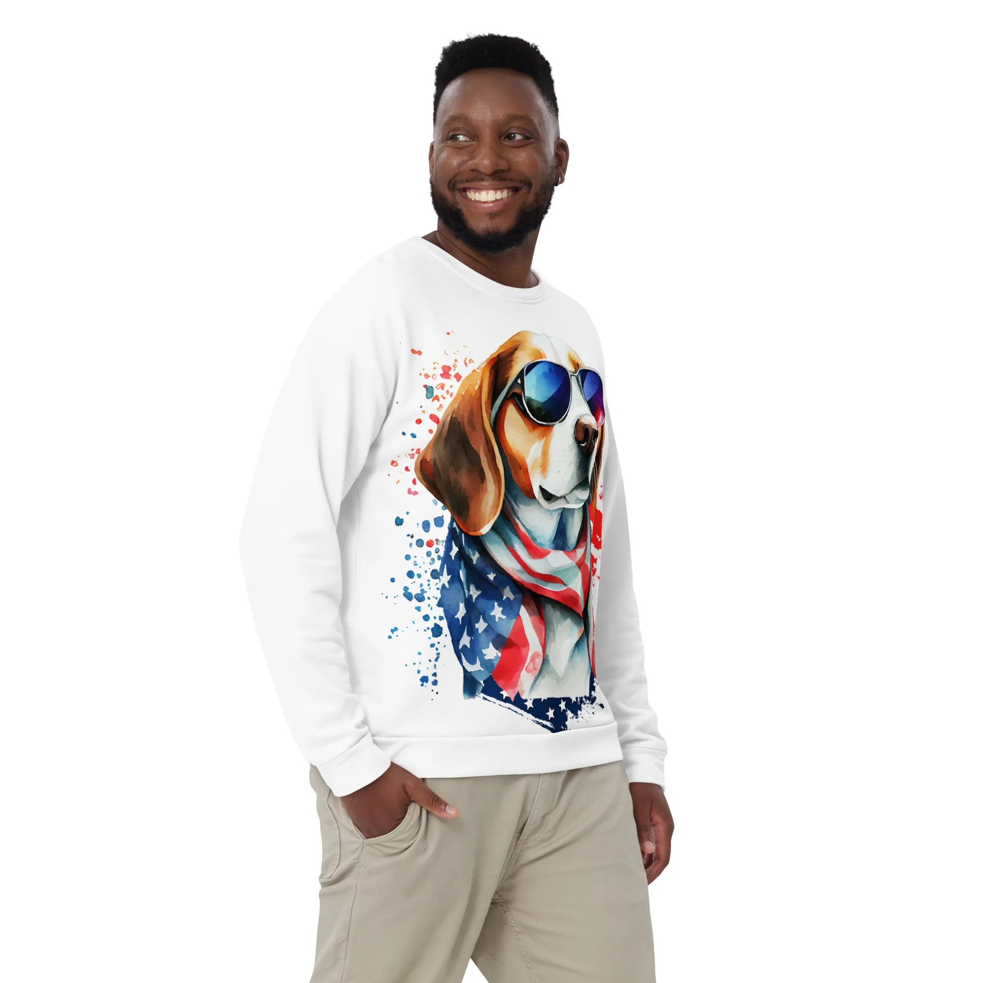 Beagle Sweater US Patriotic Colors