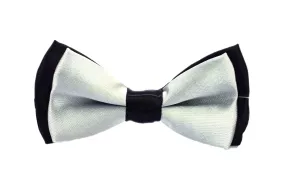 Boys Bow Tie - Silver on Black