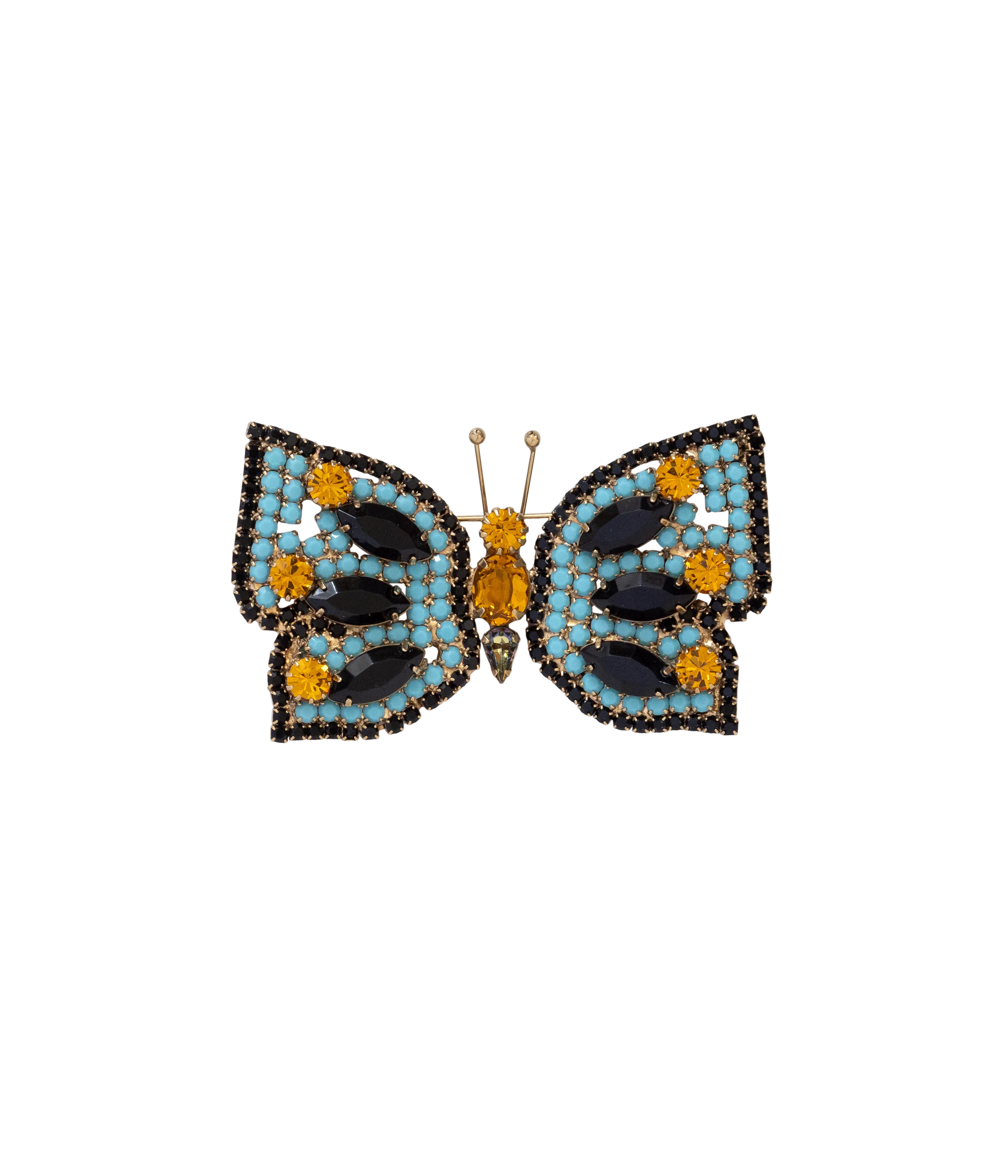 Butterfly Trio in Jet / Turquoise / White