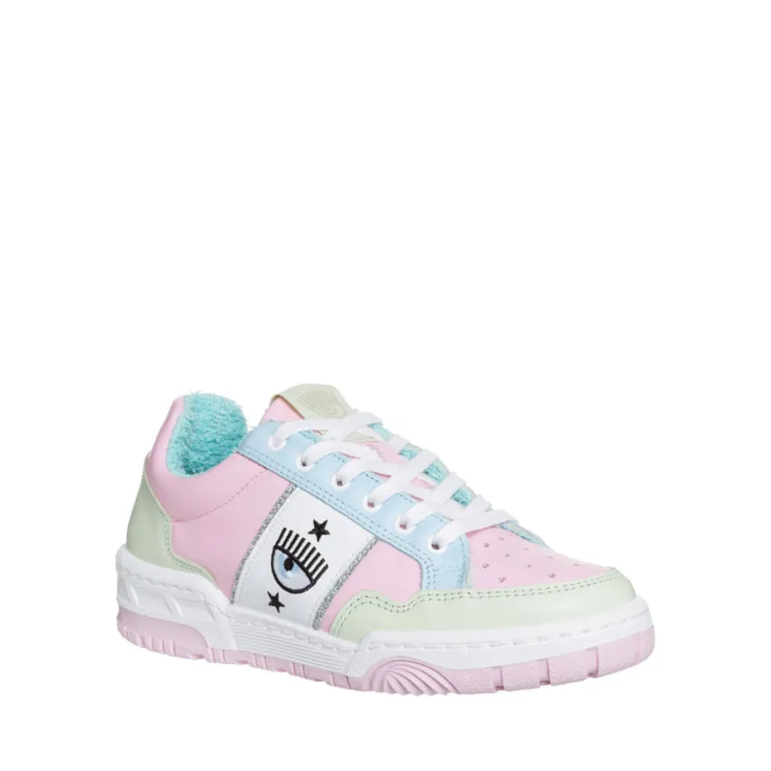 CHIARA FERRAGNI SNEAKERS CF3107 ROSA-VERDE CHIARO