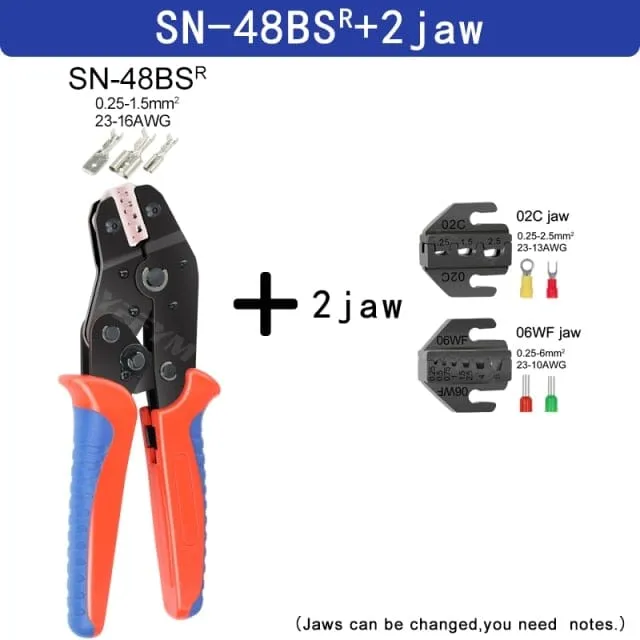 Crimping Pliers Set SN-48BS(=SN-48B SN-28B) Jaw Kit for 2.8 4.8 6.3 VH3.96/Tube/Insulation Terminals Electrical Clamp Min Tools