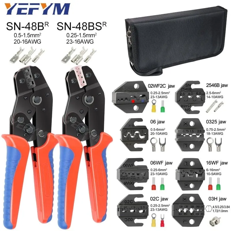 Crimping Pliers Set SN-48BS(=SN-48B SN-28B) Jaw Kit for 2.8 4.8 6.3 VH3.96/Tube/Insulation Terminals Electrical Clamp Min Tools