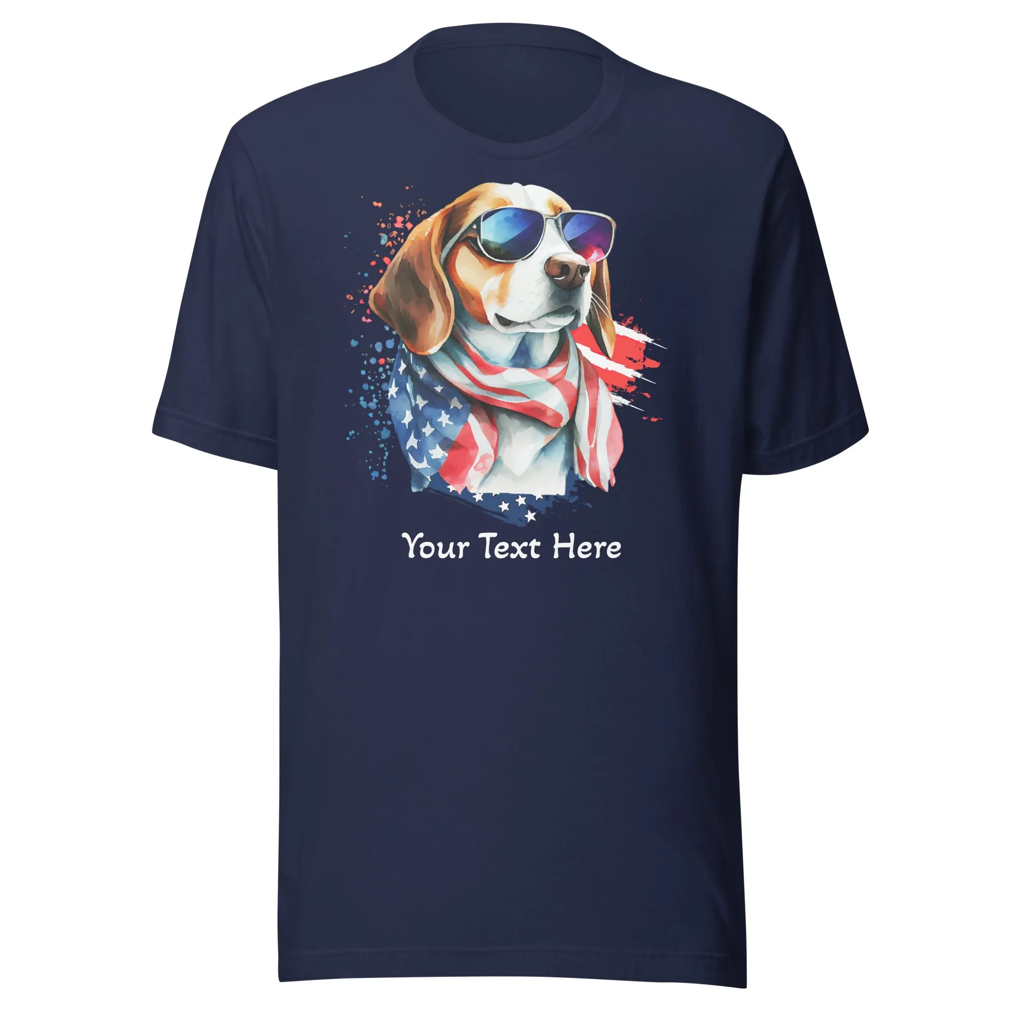 Customizable Tshirt With Patriotic Dog Graphic