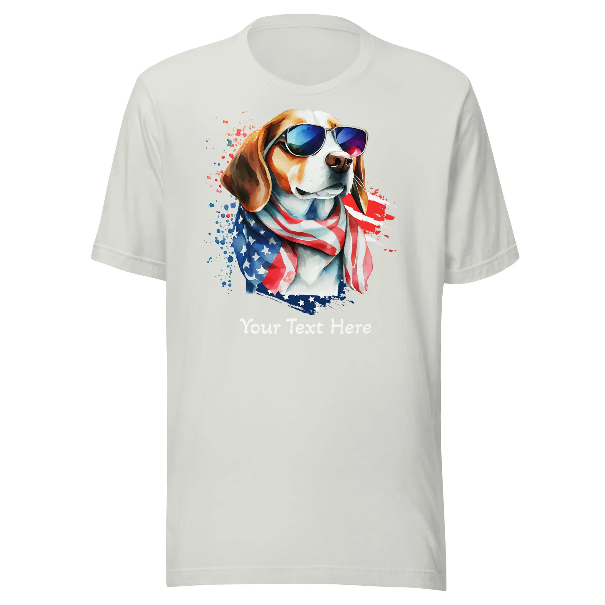 Customizable Tshirt With Patriotic Dog Graphic