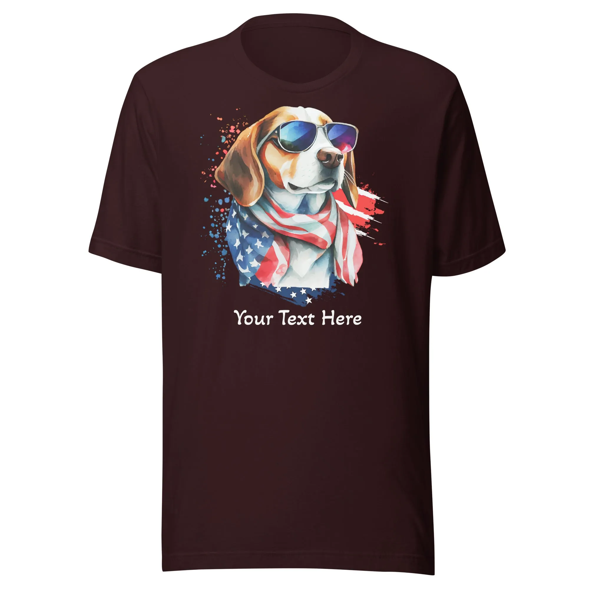 Customizable Tshirt With Patriotic Dog Graphic