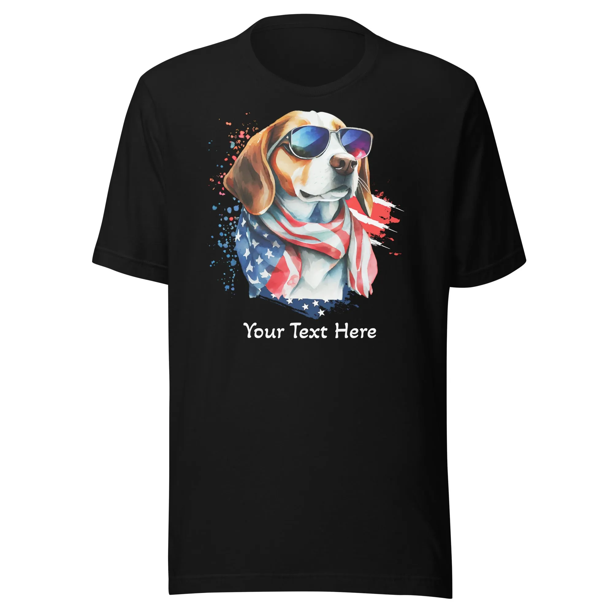 Customizable Tshirt With Patriotic Dog Graphic