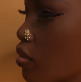 Cute and Unique Catcher Nose Stud L Bend A Dangle Boujee Baddie Accessory