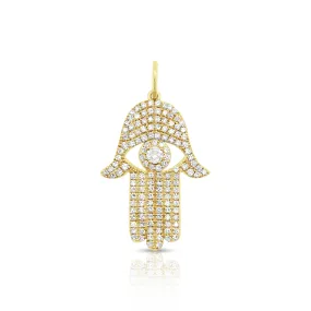 Diamond Hamsa Pendant