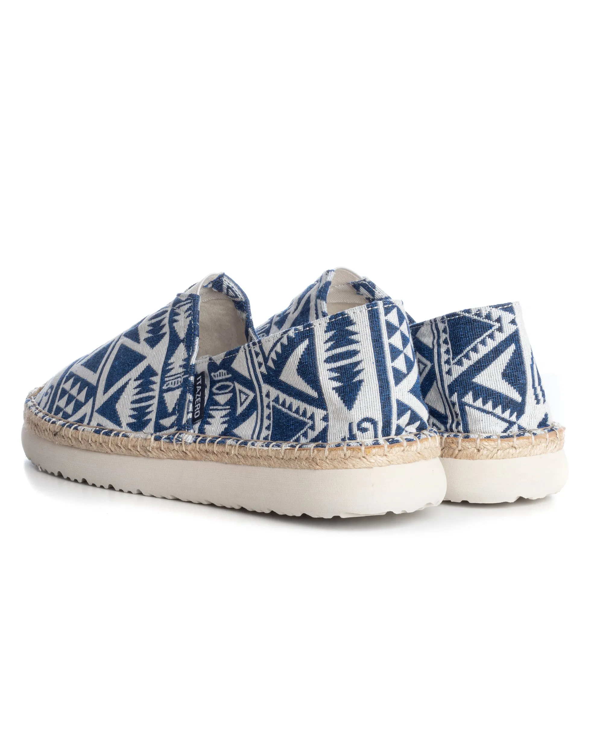 Espadrillas Scarpe Uomo Unisex Tela Estive Mare Fantasia Etnica Azteca Cotone Comode Leggere Blu GIOSAL-S1245A