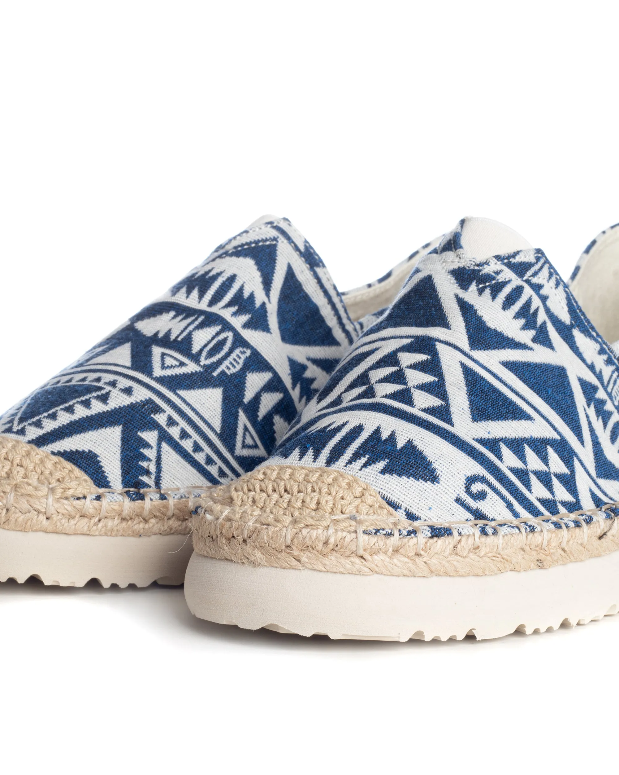 Espadrillas Scarpe Uomo Unisex Tela Estive Mare Fantasia Etnica Azteca Cotone Comode Leggere Blu GIOSAL-S1245A