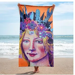 Flora Goddess Collage Throw Blanket 30" x 60" Boho LifeStyle Beach Home Lifestyle