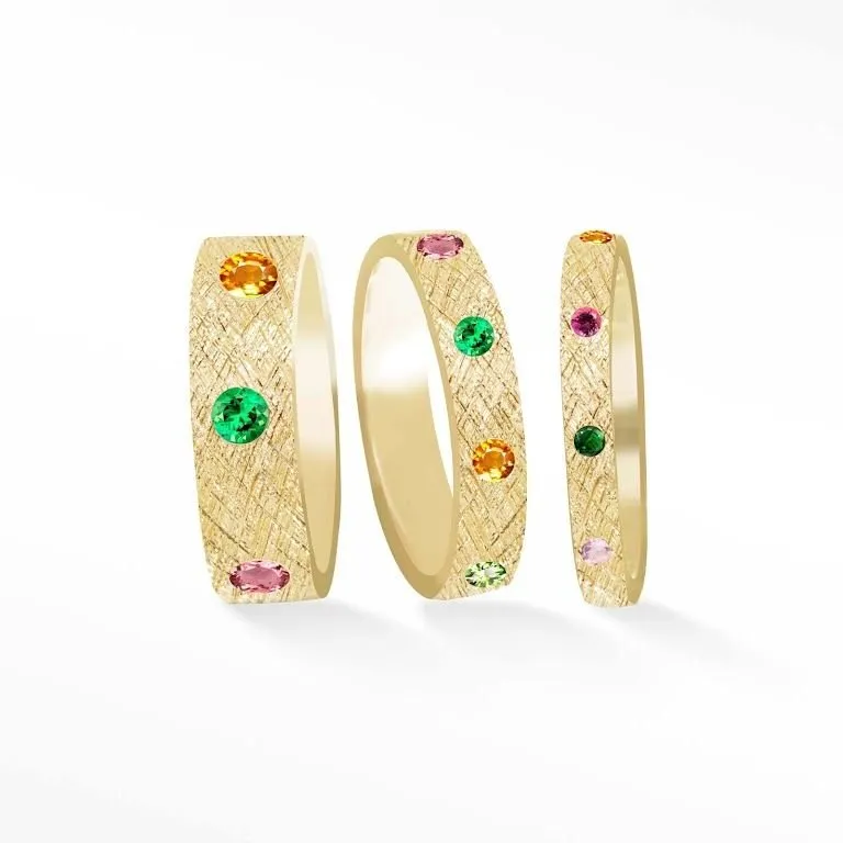 Florentine Multi Tourmaline 14k Yellow Gold Ring