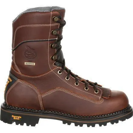 Georgia Men's AMP LT 9" Logger Comp Toe WP Work Boot -  Brown - GB00238