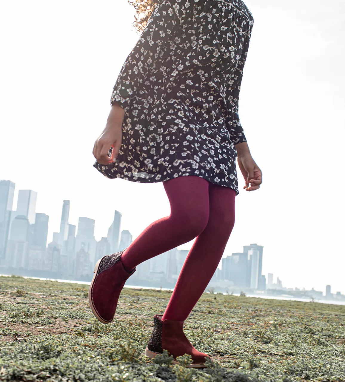 Glitter and Suede Chelsea Boots in Burgundy