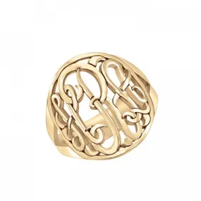 Gold Halo Monogram Ring