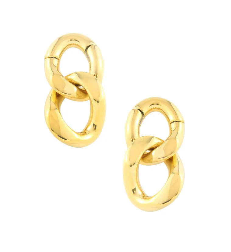 Gold PVD Double Chain Link Hinged Ear Weights