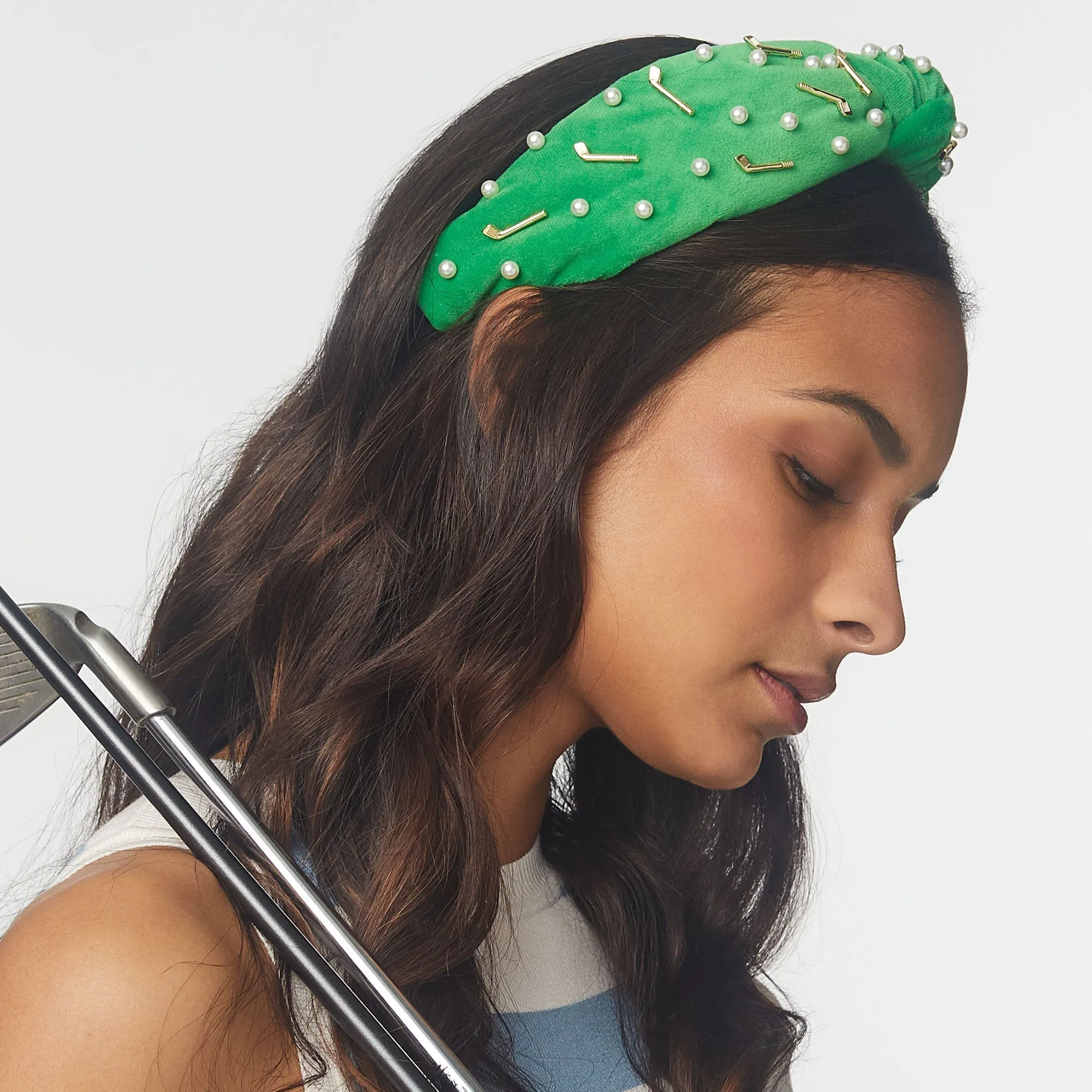 GRASS GREEN GOLF KNOTTED HEADBAND