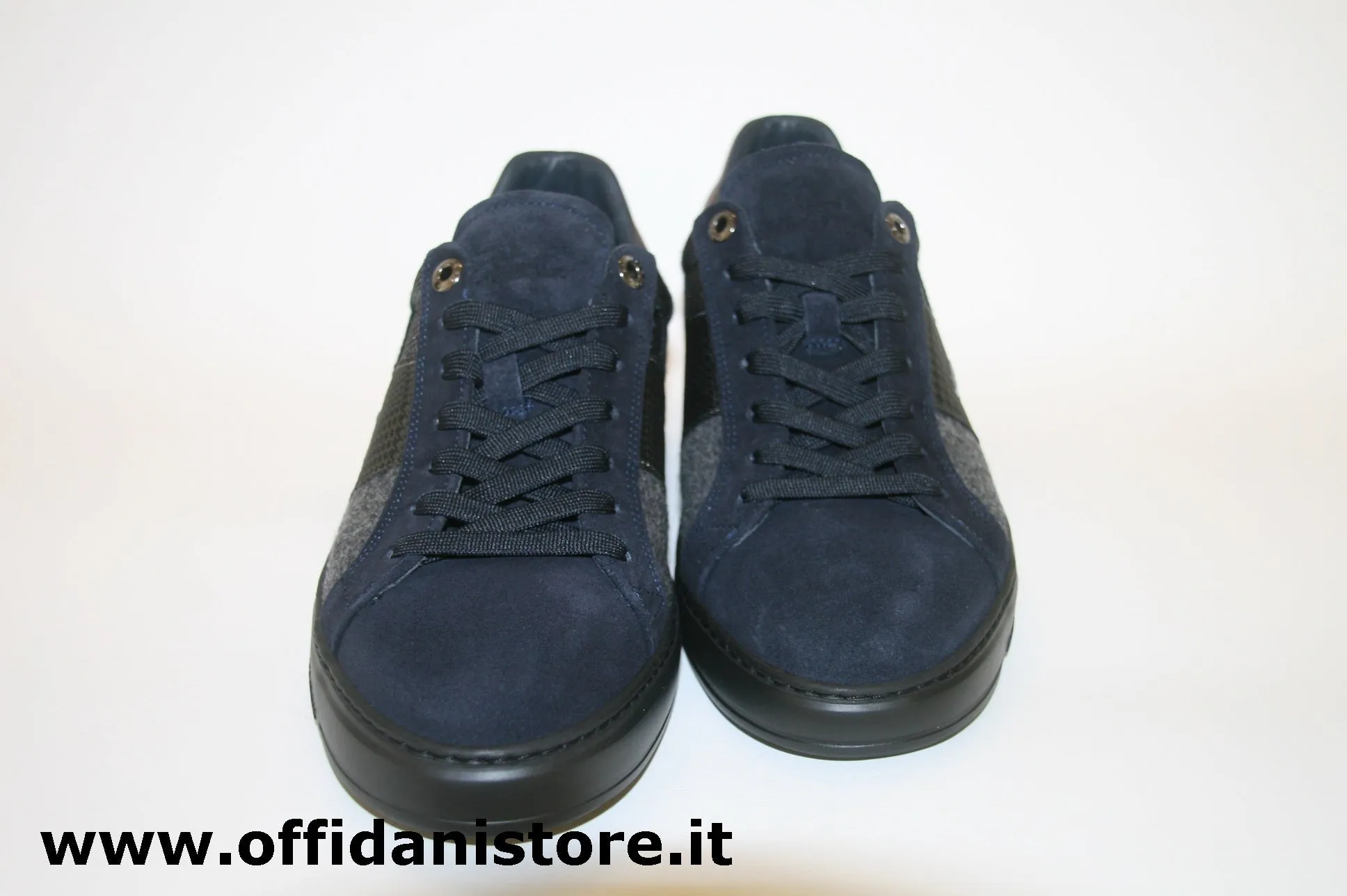 HARMONT&BLAINE SNEAKERS UOMO FONDO GOMMA ALTO 3 CM. CAMOSCIO BLU' RIF.11