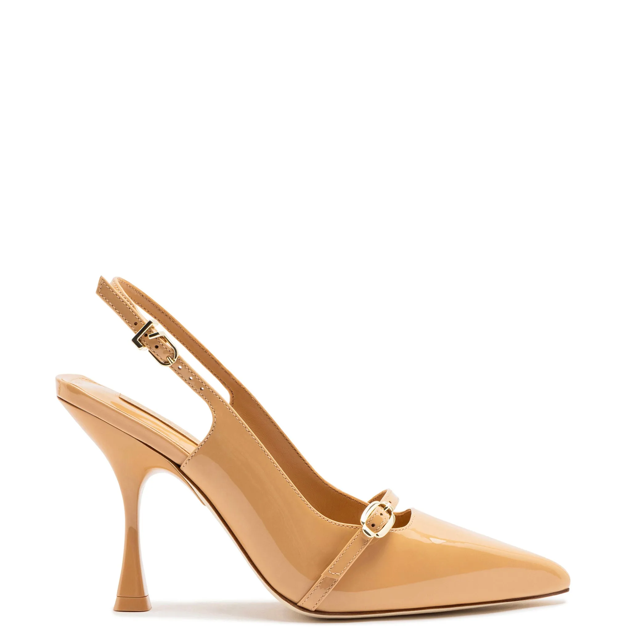 Ines Hi Pump in Tan Patent Leather