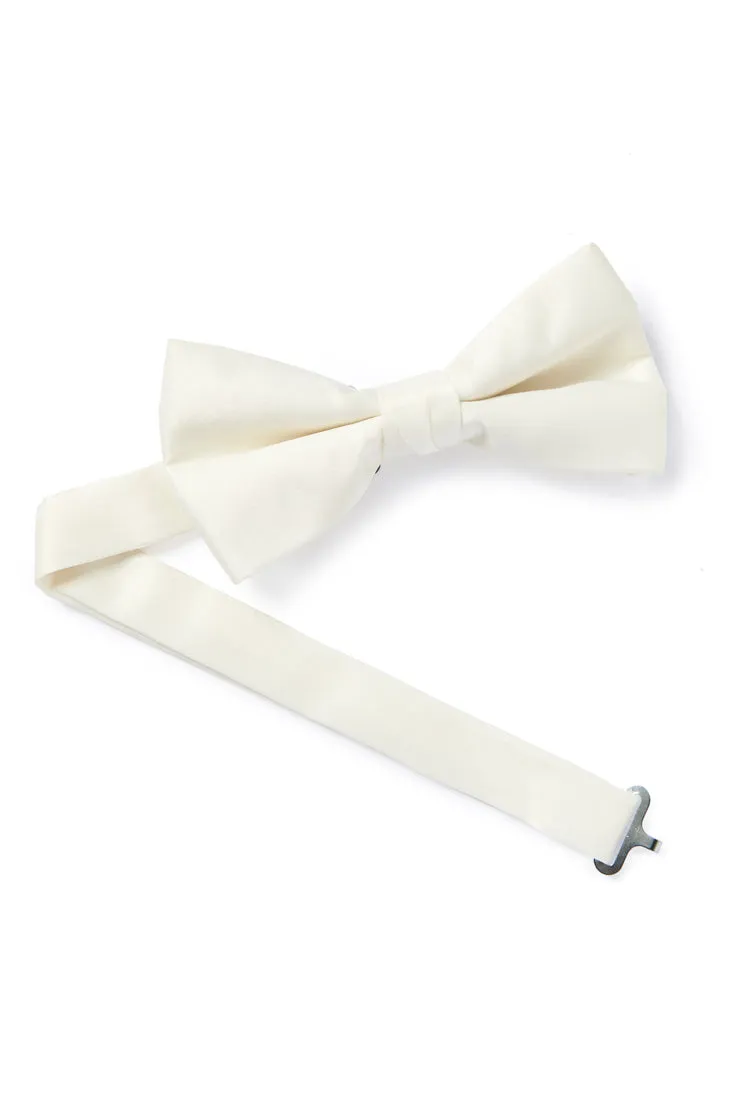 Ivory Satin Bow Tie