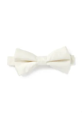 Ivory Satin Bow Tie