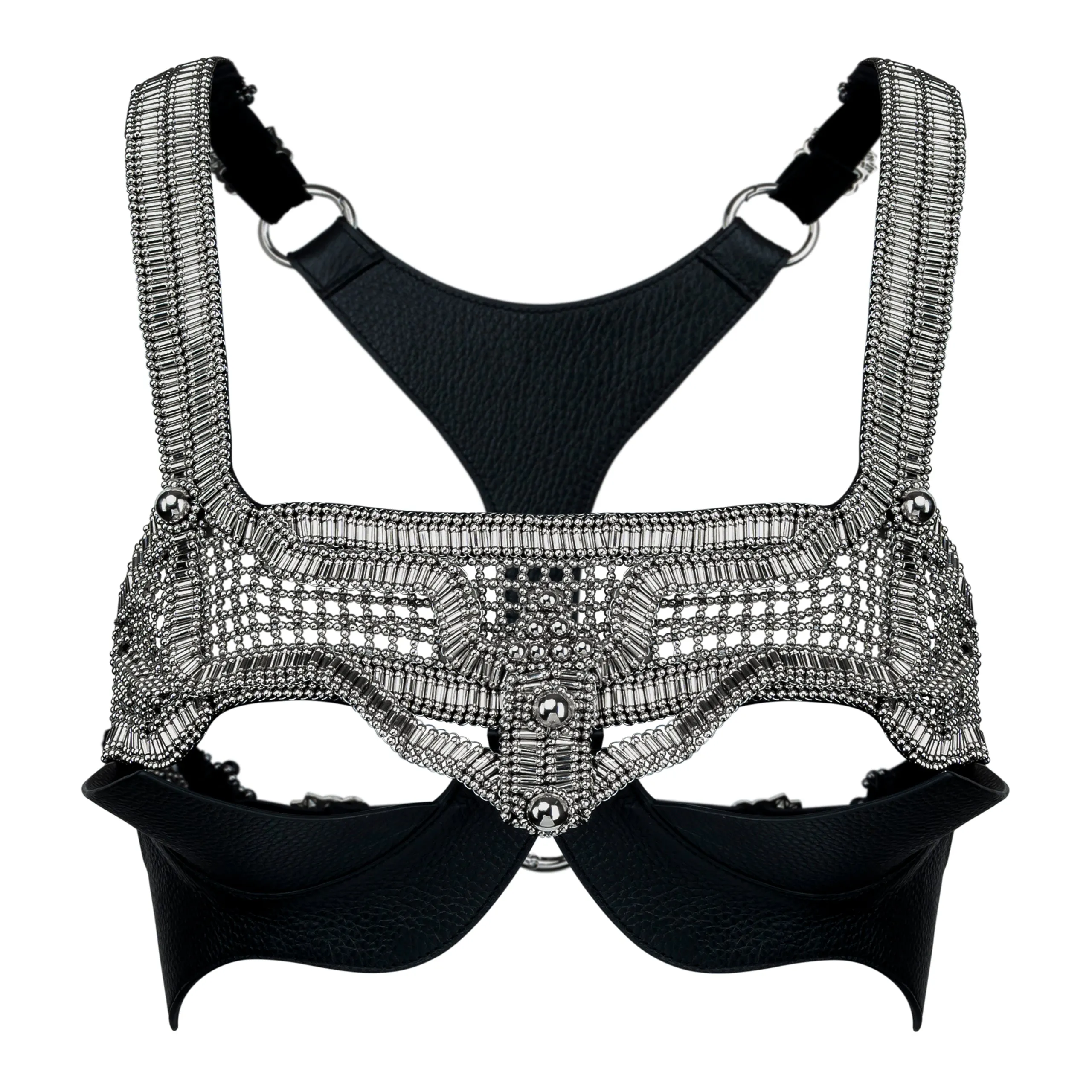 Khutulun Modular Top w/Leather Bra in Silver