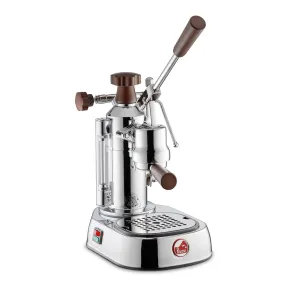 La Pavoni Europiccola - Chrome with Wood #EPW-8  BACK ORDER E.T.A 5/24/2024 PREORDER NOW