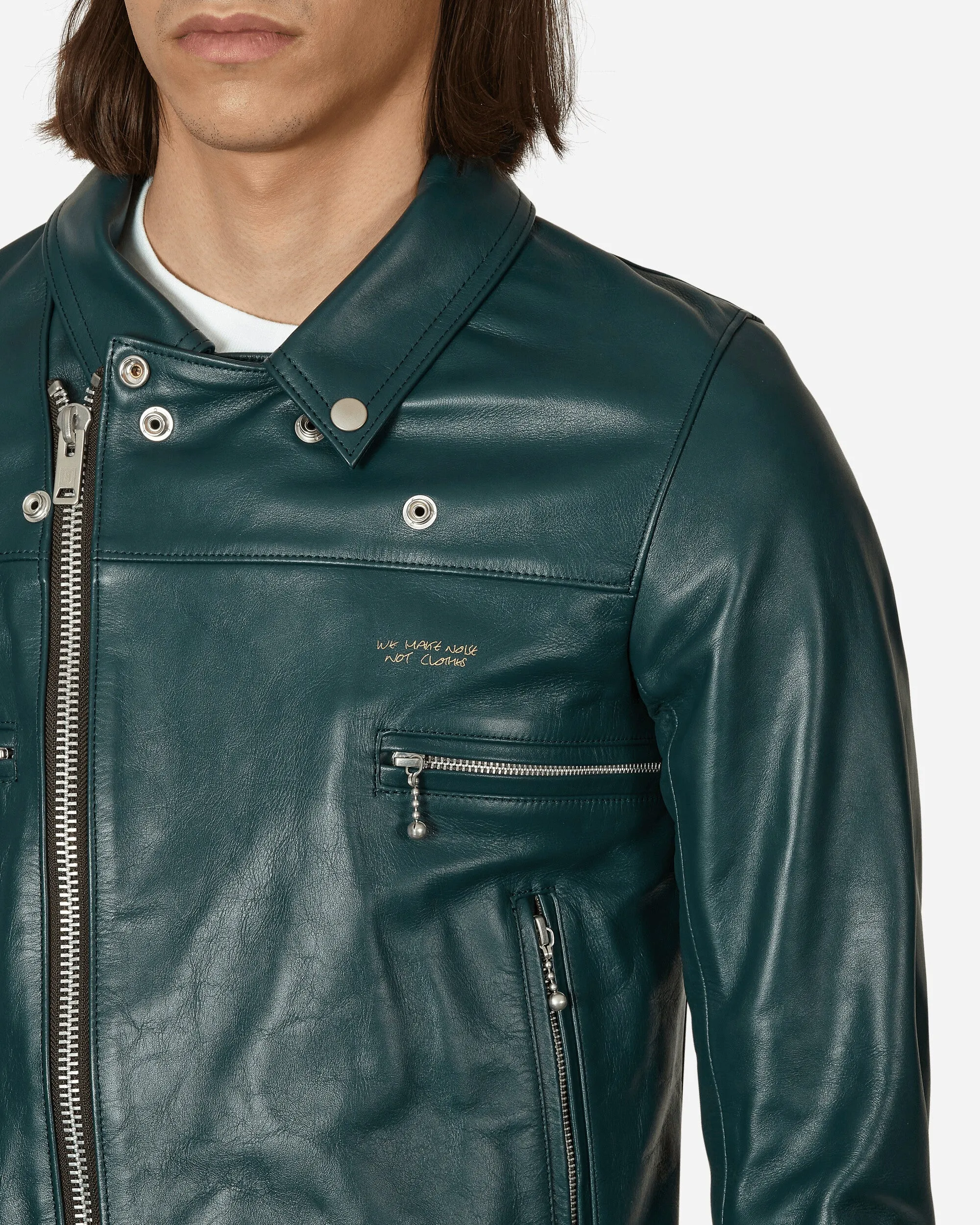 Leather Rider Jacket Green