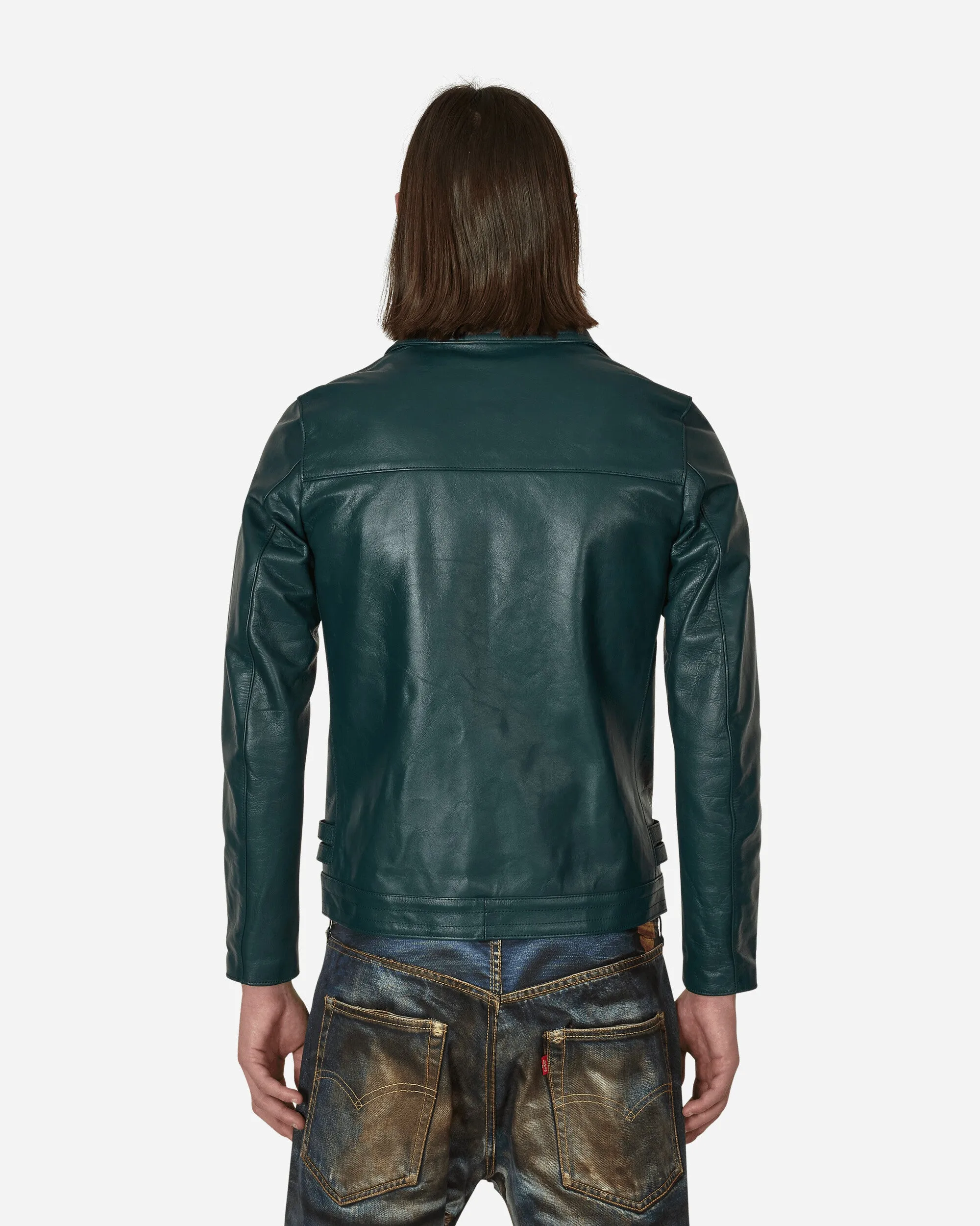 Leather Rider Jacket Green