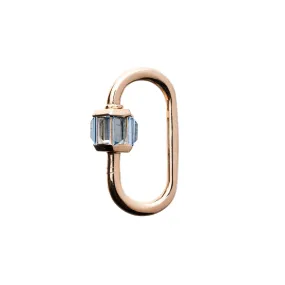 Marla Aaron 14k Medium Total Baguette Aquamarine Lock